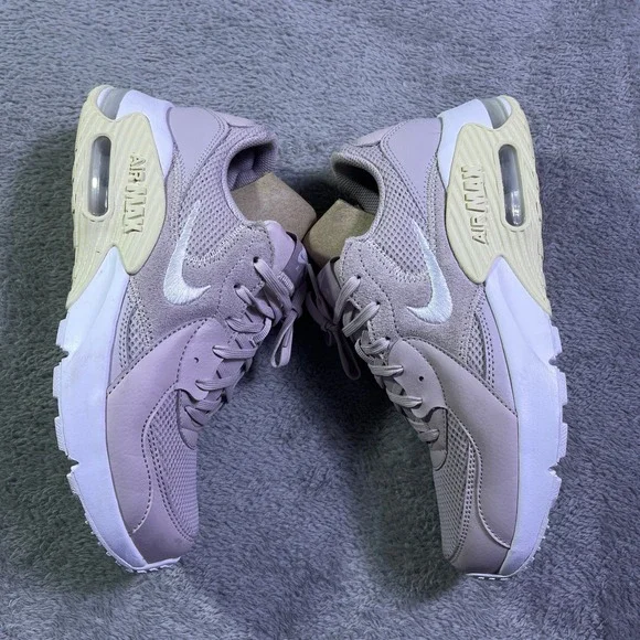 Nike Air Max 90 Women Lilac Pink White Leather Mesh Casual Sneakers 8.5 Shoes